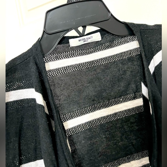 Japan open cardigan black white stripes - Picture 4 of 4